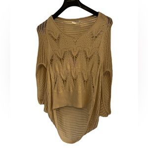 Verty Tan Sweater Cape OS